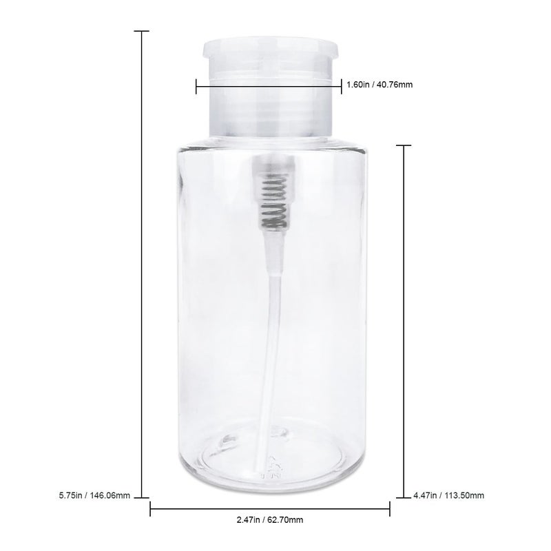 PANA 10oz. (Quantity: 2 Pieces) Liquid Push Down Pump Dispenser Empty Bottle with Flip Top Cap (Clear) - Image 2